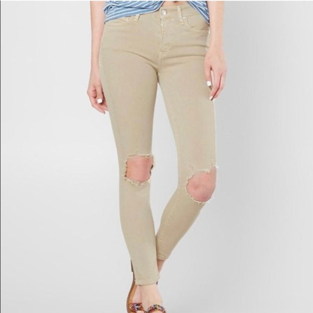 Free people beige skinny jeans
